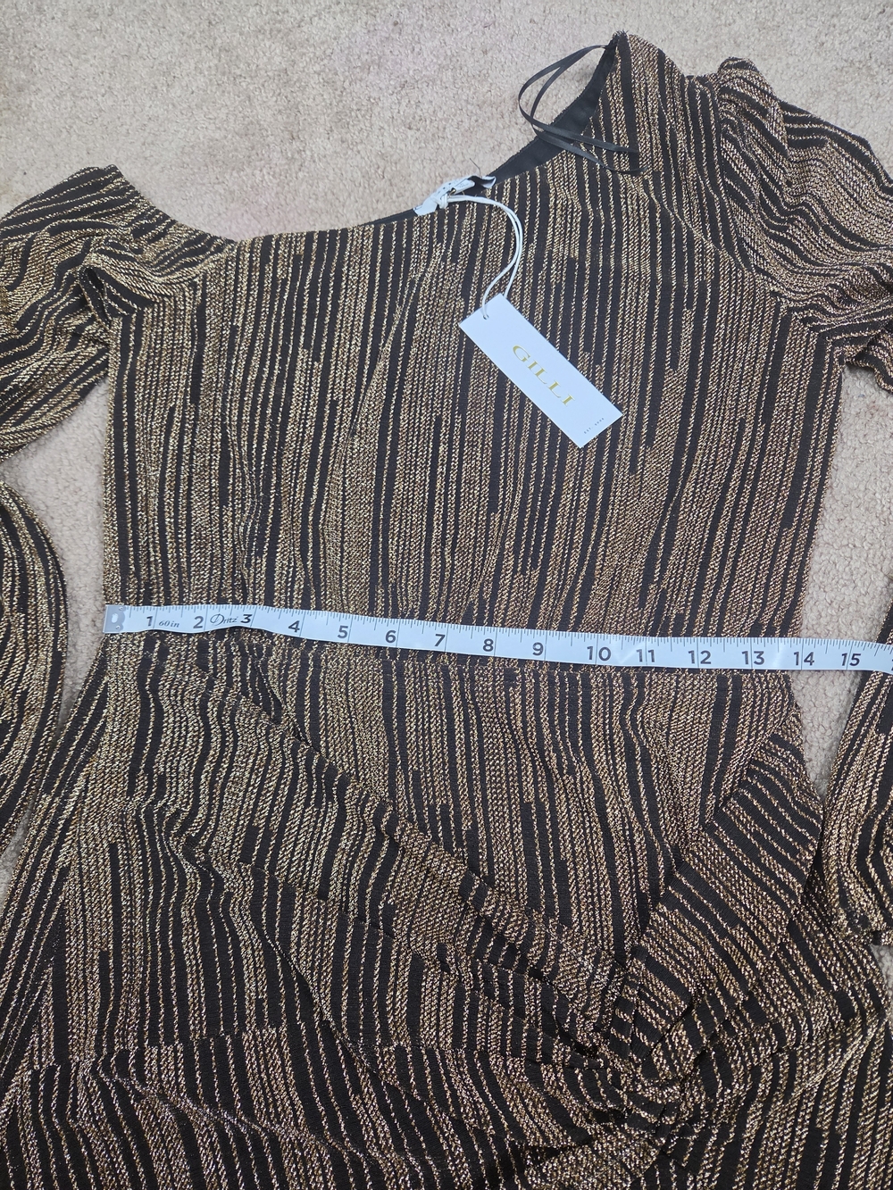 Gold One-Shoulder Party Dress - Picture 7 of 9